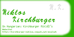 miklos kirchburger business card